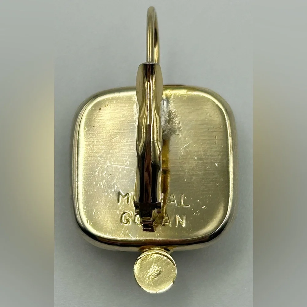 Michal Golan Blue Sodalite Gold Tone Pierced Earrings - Picture 6 of 8